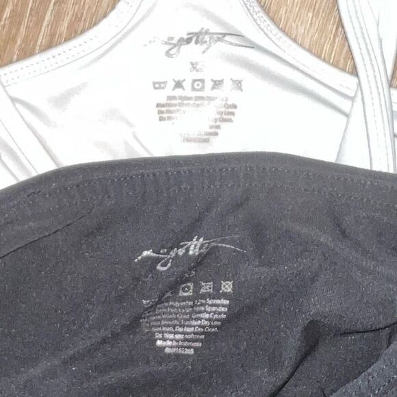 X by Gottex White Racerback Sports Bra & Black Leggings Workout Set, Women’s XS - Picture 4 of 7